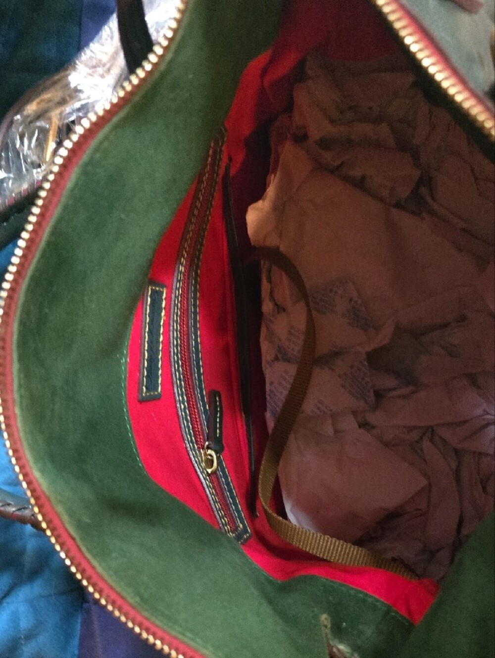Dooney & Bourke Green Leather Large Satchel with Gold Hardware - Picture 6 of 7